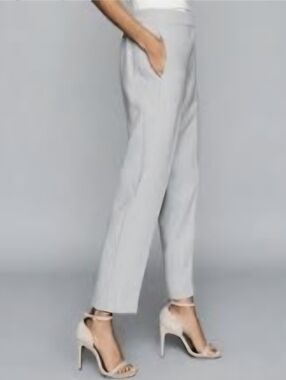 REISS High-Waist Side Zip Trouser Pants Gray Size 6
